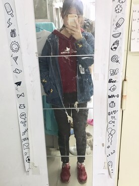 「school」｜「アイテム（ジャケット/アウター）」を使った、colaaaaa__さん（レディース・166cm）の秋コーディネート