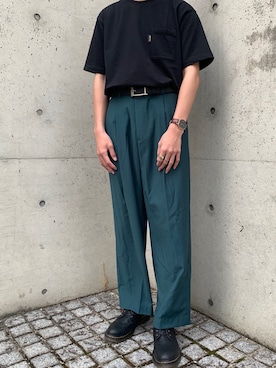 「FEKETE（フェケテ）のアイテム（パンツ）」を使った、なさん（メンズ・172cm）の春コーディネート