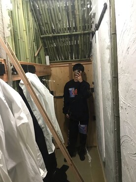 「LONELY/論理（ロンリー）のアイテム（パンツ）」を使った、montaさん（メンズ・175cm）の冬コーディネート
