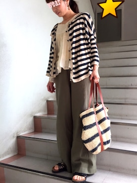 「YOiM furfur（ヨインファーファー）のアイテム」を使った、のりたまママさん（レディース・153cm）の夏コーディネート