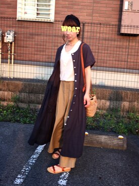 「レースタンク」｜のりたまママさん（レディース・153cm）の夏コーディネート