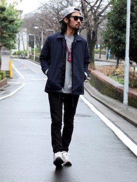 「koe（コエ）のアイテム（ブルゾン）」を使った、アッキーさん（メンズ・166cm）の冬コーディネート