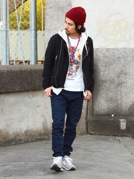 「galvanize（ガルヴァナイズ）のアイテム」を使った、アッキーさん（メンズ・166cm）の冬コーディネート