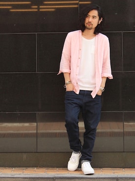 「アイテム（福袋/福箱、レッド系）」を使った、アッキーさん（メンズ・165cm）の夏コーディネート