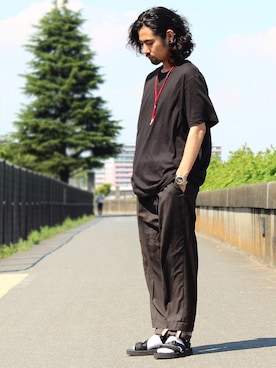 「アイテム（福袋/福箱、レッド系）」を使った、アッキーさん（メンズ・165cm）の夏コーディネート