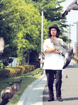 「アイテム（福袋/福箱、レッド系）」を使った、アッキーさん（メンズ・165cm）の夏コーディネート