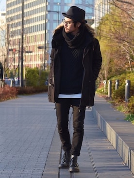 「VOLT（ヴォルト）のアイテム」を使った、アッキーさん（メンズ・165cm）の冬コーディネート