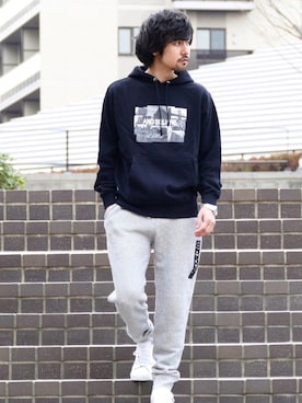 「AND SQUARE（アンドスクエア）のアイテム」を使った、アッキーさん（メンズ・165cm）の春コーディネート