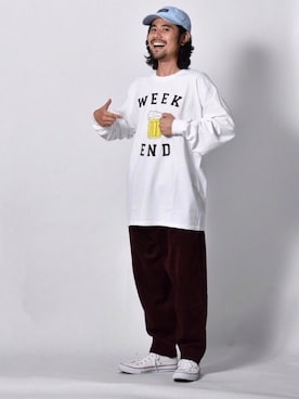 「WILD THINGS（ワイルドシングス）のアイテム（キャップ）」を使った、アッキーさん（メンズ・165cm）の秋コーディネート