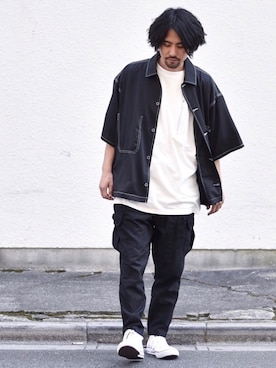 「ANGENEHM（アンゲネーム）のアイテム」を使った、アッキーさん（メンズ・165cm）の春コーディネート