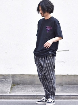 「ANGENEHM（アンゲネーム）のアイテム」を使った、アッキーさん（メンズ・165cm）の春コーディネート