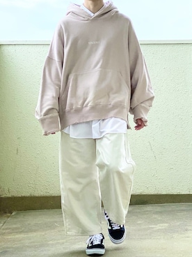 「stein（シュタイン）のアイテム（パーカー）」を使った、こーたさん（メンズ・161cm）の夏コーディネート