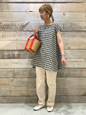 「URBAN RESEARCH DOORS（アーバンリサーチドアーズ）のハイライズデニムパンツ（デニムパンツ）」を使った、まるっちさん（レディース・152cm）の春コーディネート