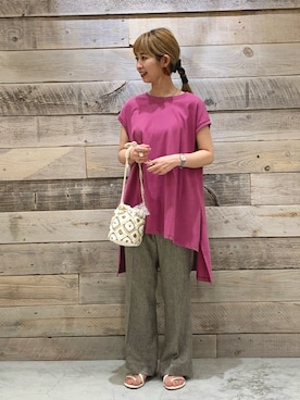 「KBF+（ケービーエフプラス）のアイテム」を使った、まるっちさん（レディース・152cm）の夏コーディネート