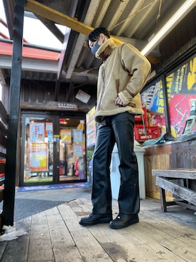 「CIAOPANIC（チャオパニック）のアイテム（その他アウター）」を使った、ココアさん（メンズ・175cm）の冬コーディネート