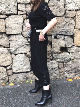 「Ameri（アメリ）のアイテム（ファッション雑貨）」を使った、ashognさん（レディース・158cm）の秋コーディネート