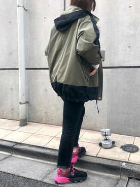 「WOOLRICH（ウールリッチ）のアイテム（ジャケット/アウター）」を使った、ashognさん（レディース・158cm）の春コーディネート