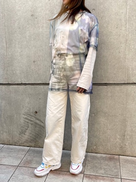 「Ameri（アメリ）のアイテム（トップス）」を使った、ashognさん（レディース・158cm）の春コーディネート