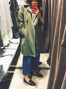 「ZARA KIDS」｜「アイテム（ピーコート）」を使った、孤僻精獨行光速俠さん（レディース・156cm）の夏コーディネート
