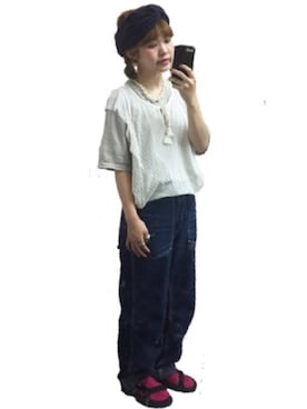 「L.H.P（エルエイチピー）のアイテム（サンダル）」を使った、ymmiさん（レディース・155cm）の夏コーディネート