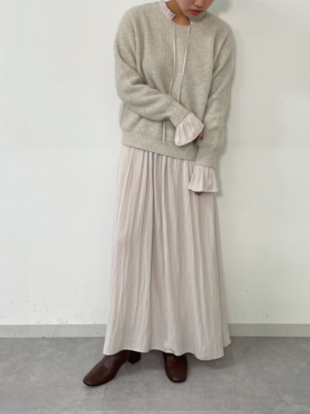 NOLLEY'S 片畦クルーネックプルオーバーニット NOLLEY'S（ノーリーズ）の「片畦クルーネックプルオーバーニット