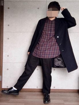 「GU（ジーユー）のアイテム（ジャケット/アウター、ブルー系）」を使った、ゆいとさん（メンズ・170cm）の冬コーディネート