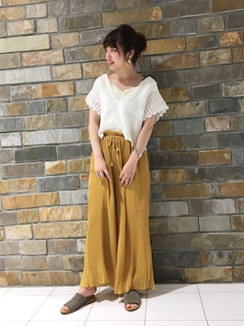 「Kastane（カスタネ）のアイテム（パンツ）」を使った、かっすーさん（レディース・161cm）の夏コーディネート