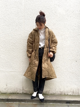 BIGシルエットキルティングコートを使ったショップスタッフの人気  