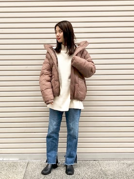 「Kastane（カスタネ）のアイテム（ダウンジャケット/コート）」を使った、かっすーさん（レディース・161cm）の冬コーディネート