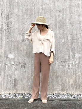「hat」｜かっすーさん（レディース・160cm）の夏コーディネート