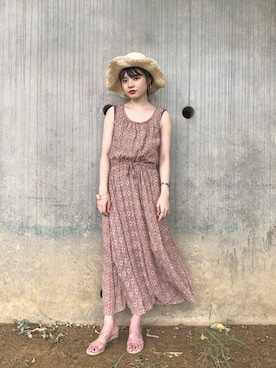 「hat」｜かっすーさん（レディース・160cm）の夏コーディネート