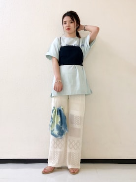 「キンチャクバッグ」｜かっすーさん（レディース・161cm）の春コーディネート
