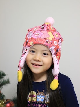 「アイテム（キャップ）」を使った、アンパンマンキッズコレクションさん（キッズ・100cm）の冬コーディネート