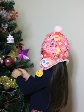 「アイテム（キャップ）」を使った、アンパンマンキッズコレクションさん（キッズ・100cm）の冬コーディネート