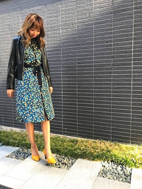 「LOVELESS（ラブレス）のアイテム（ライダースジャケット）」を使った、Nanamiさん（レディース・168cm）の秋コーディネート