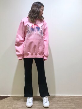 「doublet（ダブレット）のアイテム（パーカー）」を使った、Nanamiさん（レディース・168cm）の冬コーディネート
