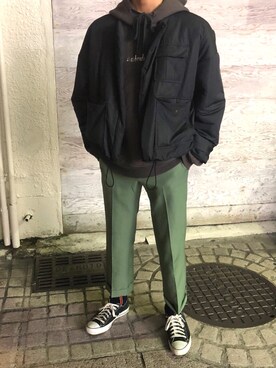 「ADER error」｜「アイテム（ダウンジャケット/コート）」を使った、訴訟  太郎さん（メンズ・178cm）の冬コーディネート