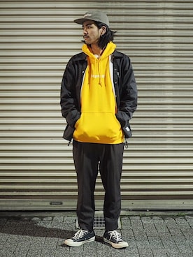 「アイテム（ナイロンジャケット）」を使った、Valley_Kentaさん（メンズ・175cm）の春コーディネート