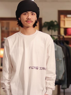 「ピアス」｜「アイテム（ニットキャップ/ビーニー）」を使った、Valley_Kentaさん（メンズ・175cm）の春コーディネート