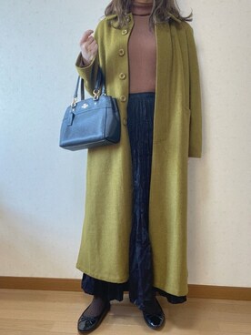 「select MOCA（セレクトモカ）のアイテム（ステンカラーコート）」を使った、みさきさん（レディース・158cm）の冬コーディネート
