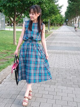 「EDWIN」｜「アイテム（スカート）」を使った、mica.aさん（レディース・155cm）の夏コーディネート