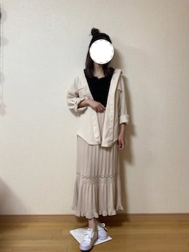 「コーデュロイシャツ」｜riri❁⃘𖤣𖥧*ﾟ.さん（レディース・162cm）の春コーディネート