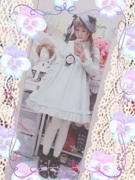 「Angelic Pretty（アンジェリックプリティ）のアイテム（ワンピース、ブルー系）」を使った、kazukiさん（レディース・150cm）の春コーディネート