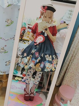 「Secret Honey（シークレットハニー）の期間限定予約Disney（ディズニー）～Crystal Season～ｸﾗｼｯｸﾎﾟｽﾀｰﾜﾝﾋﾟｰｽ（ﾃﾞｨｽﾞﾆｰﾌﾟﾘﾝｾｽver.）（ﾃﾞｨｽﾞﾆｰｸﾗｼｯｸｷｬﾗｸﾀｰver.）（ﾐｯｷｰ＆ﾌﾚﾝﾄﾞver.）（ワンピース、ブルー系）」を使った、kazukiさん（レディース・150cm）の秋コーディネート