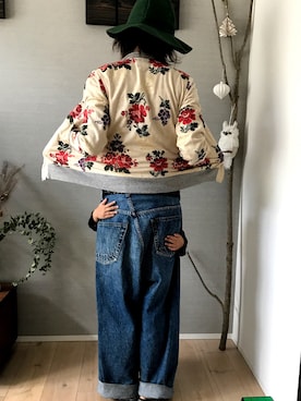 「GO TO HOLLYWOOD（ゴートゥーハリウッド）のアイテム（ブルゾン）」を使った、NO-Nさん（レディース・158cm）の冬コーディネート