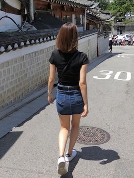 「韓国旅行」｜「アイテム（腕時計）」を使った、swj5さん（レディース・170cm）の夏コーディネート