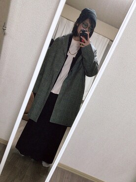 「H&M（エイチ・アンド・エム）のアイテム（スタジャン）」を使った、EHanaさん（レディース・165cm）の秋コーディネート