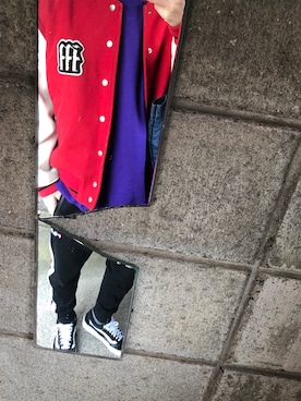 「FILA（フィラ）のアイテム（スラックス）」を使った、りょーさん（メンズ・170cm）の冬コーディネート