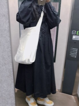 「黒いワンピース」｜かとうさん（レディース・151cm）の夏コーディネート