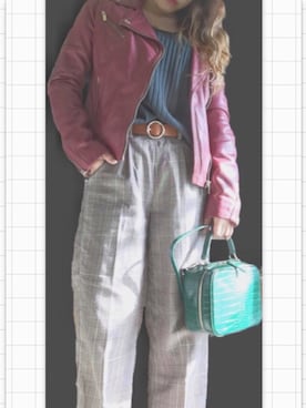 「カシミアニット」｜「アイテム（ジャケット/アウター）」を使った、ちゅん。さん（レディース・153cm）の秋コーディネート